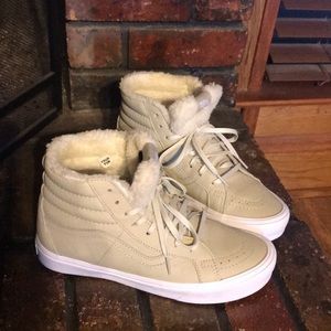 High top Vans with Fur